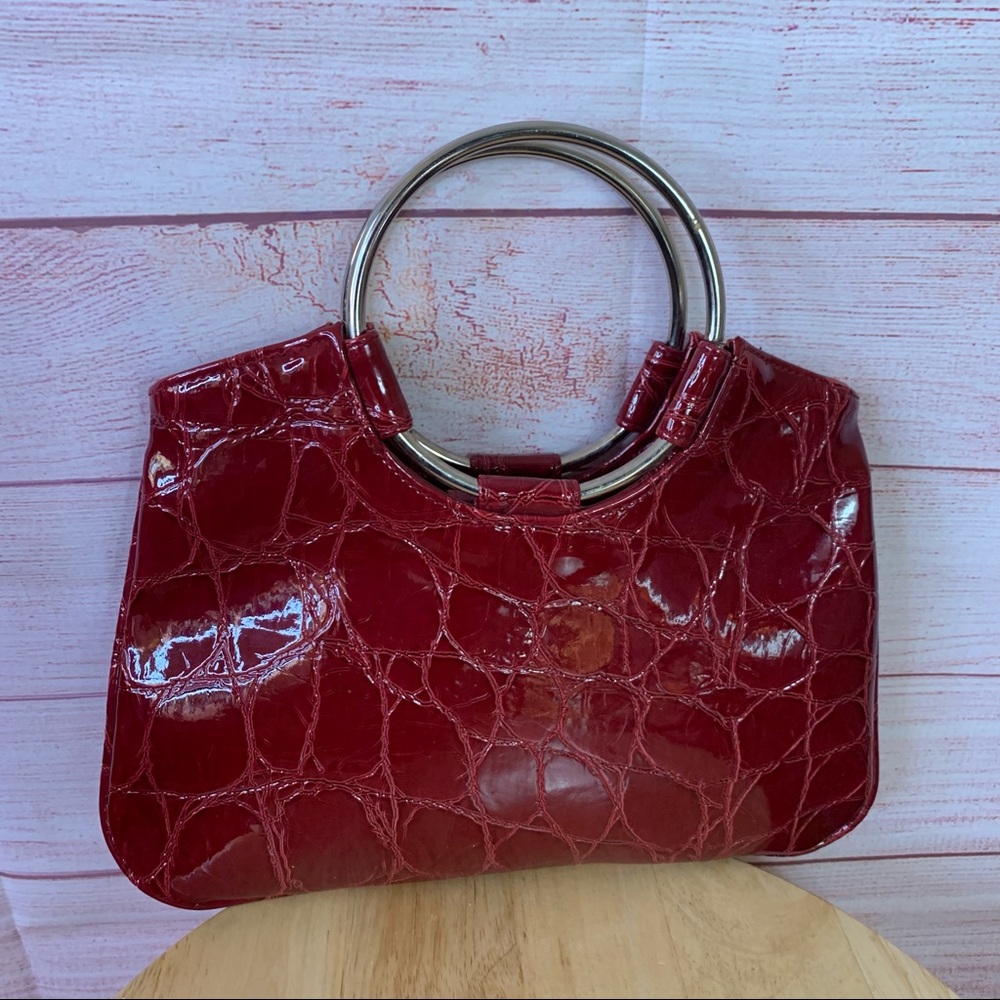 Giannini Burgundy Snakeskin Clutch‎ Bag